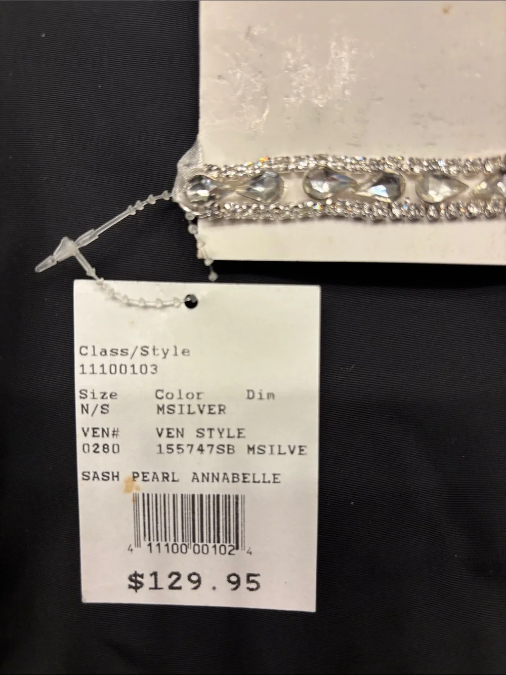 David's Bridal Sash Pearl Annabelle